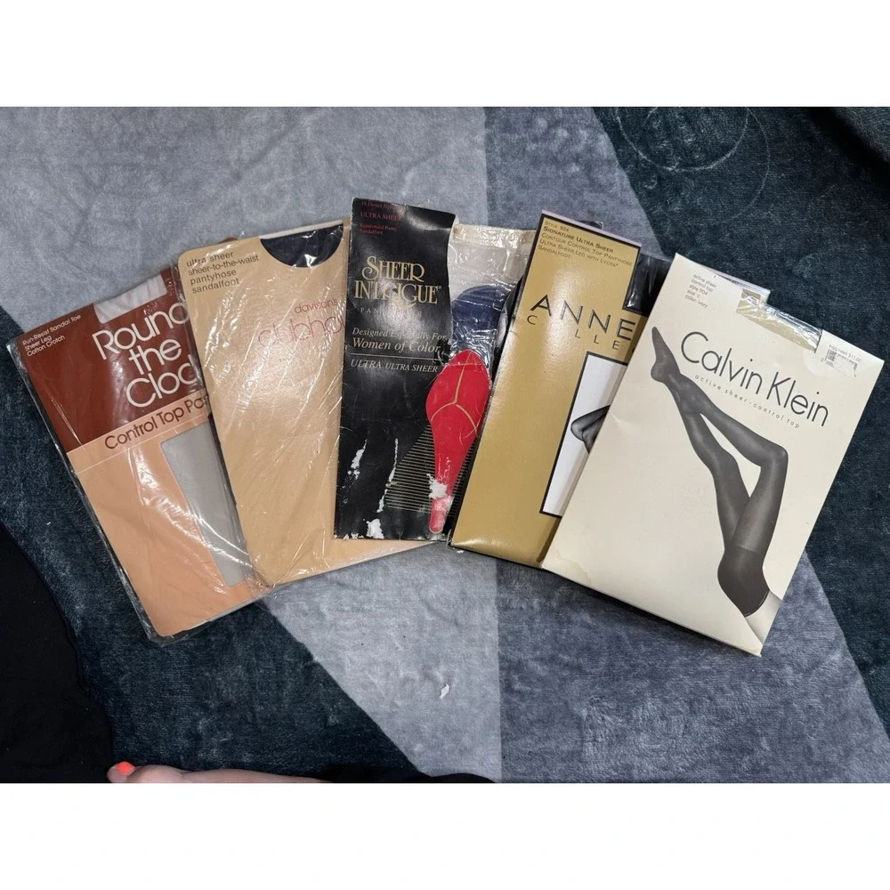 VTG  pantyhose -  lot of 5 different brands - nylons - hoisery - shapewear